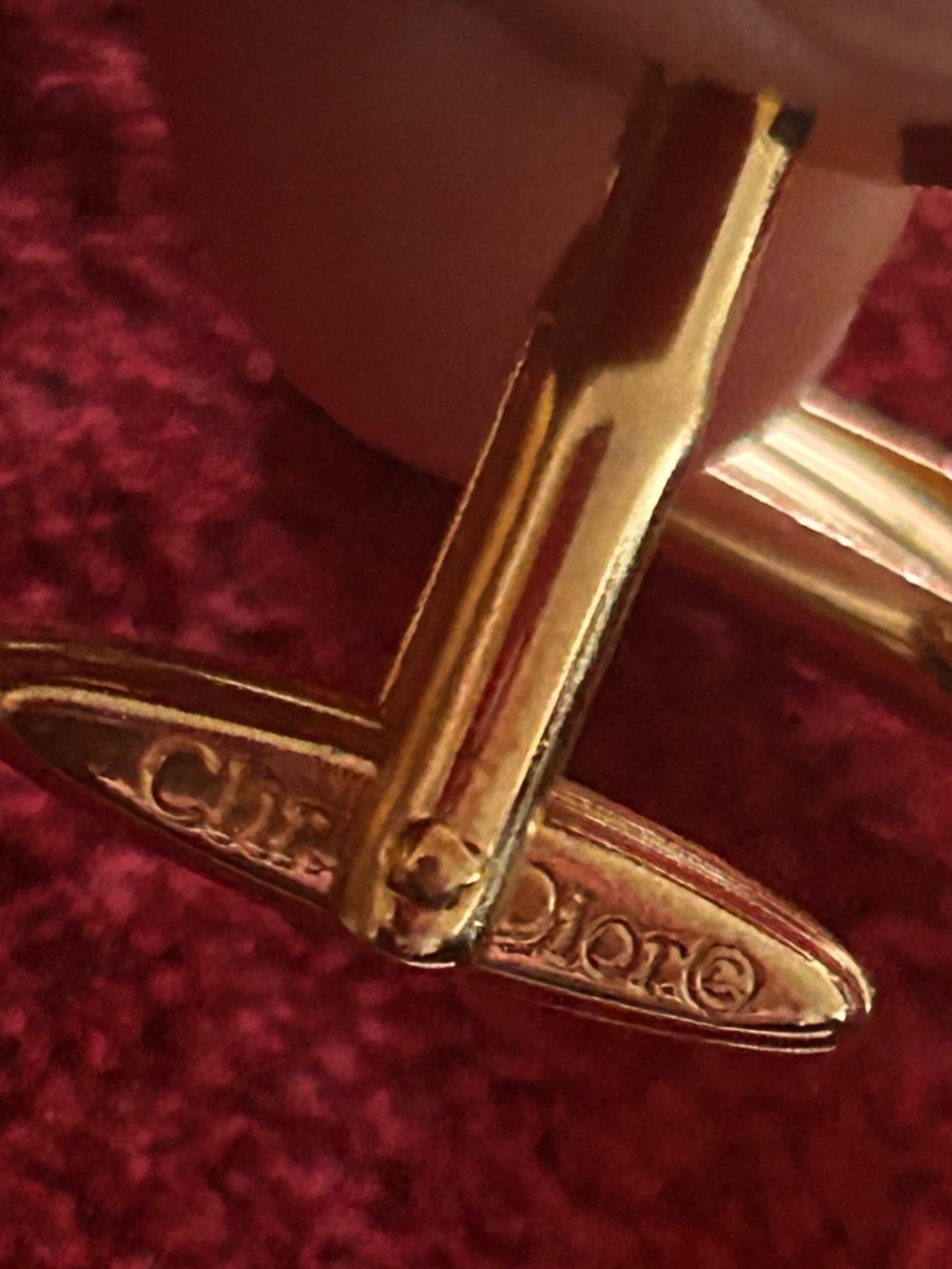 Christian Dior Unisex Gold ICONIC CD logo Cufflinks Like New - Picture 5 of 5